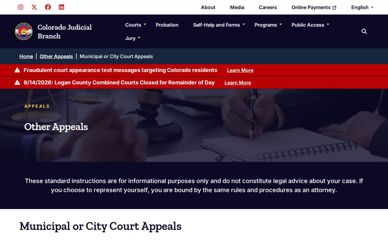 Mancos court docket municipal appeal guidance from Colorado Judicial