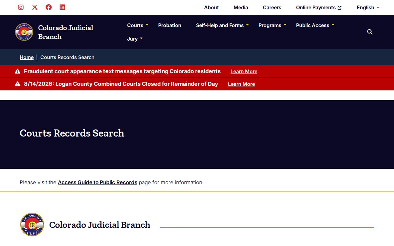 Montezuma County case search gateway for Colorado court records